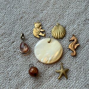 Gold and Shell Charm & Pendant Bundle